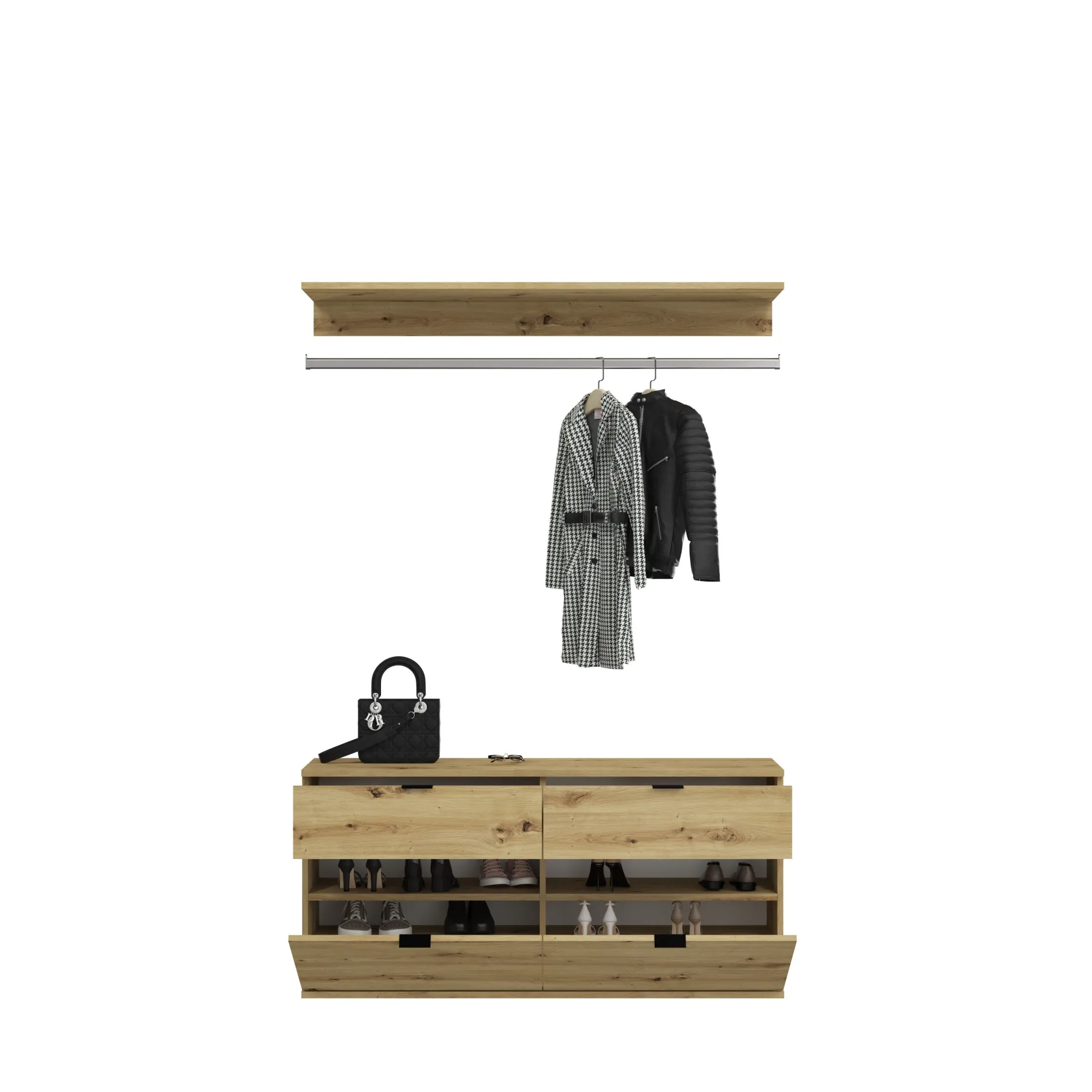 Kleiderschrank Projekt X Emob - Artisan Eiche - 212x193x34 cm