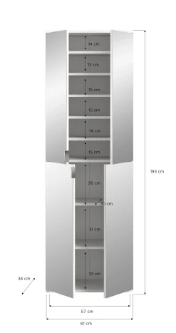 Kleiderschrank Projekt X Emob Artisan Eiche Weiß 152x193x34 cm