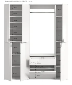 Kleiderschrank Projekt X Emob Artisan Oak 152x193x34 cm