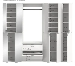 Kleiderschrank Projekt X Emob - Artisan Eiche - 213x193x34 cm - Natur