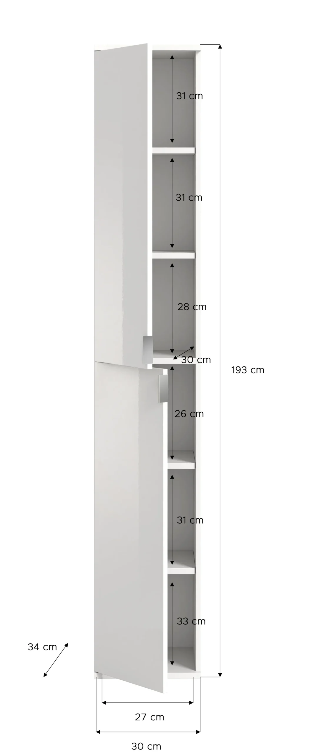 Kleiderschrank Projekt X Emob - Weiß Artisan Oak - 212x193x34 cm