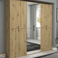 Kleiderschrank Projekt X Emob - Artisan Eiche - 183x193x34 cm - Spiegeltür