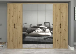 Kleiderschrank Projekt X Emob – Artisan Oak – 244x193x34 cm – mit Spiegel
