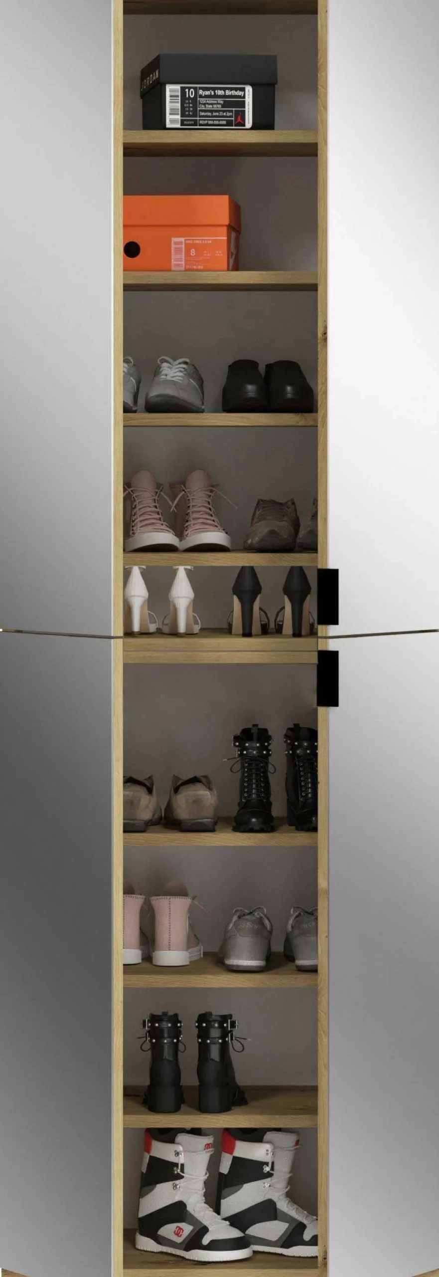 Kleiderschrank Projekt X Emob - Artisan Eiche - 121x193x34 cm - Spiegel