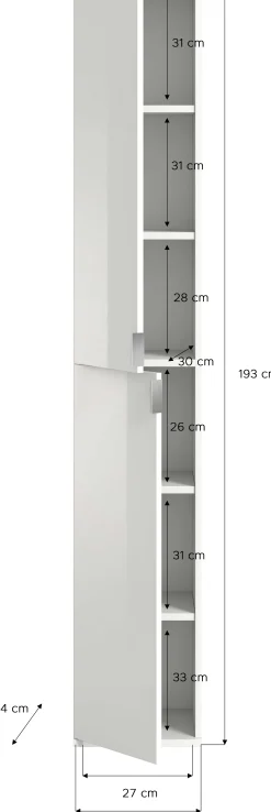 Kleiderschrank Projekt X Emob - Artisan Eiche - 121x193x34 cm - Spiegel