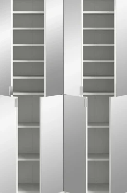 Kleiderschrank Projekt X Xonox – Weiß Laminat & Spiegeltüren – 122x193x34 cm
