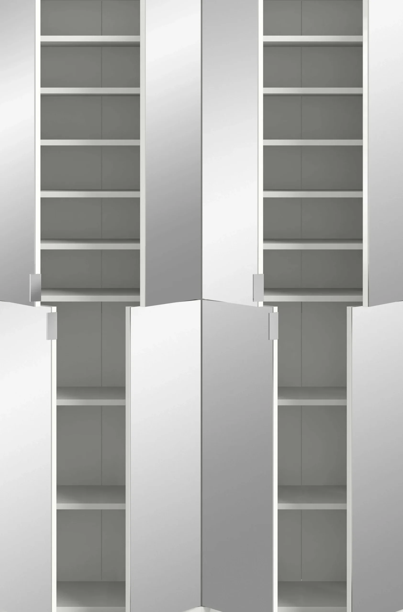 Kleiderschrank Projekt X Xonox – Weiß Laminat & Spiegeltüren – 122x193x34 cm
