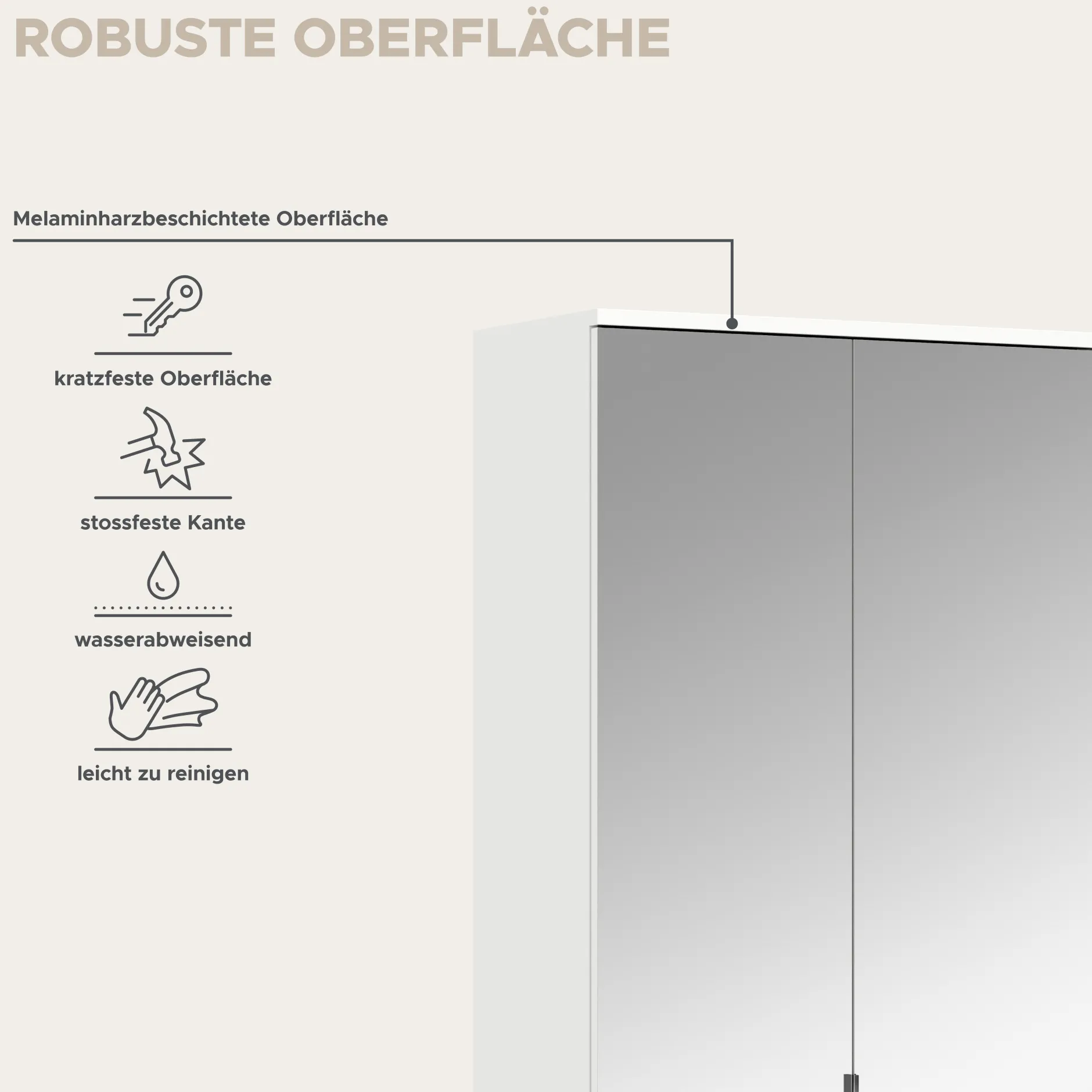 Kleiderschrank Projekt X Xonox – Weiß Laminat & Spiegeltüren – 122x193x34 cm