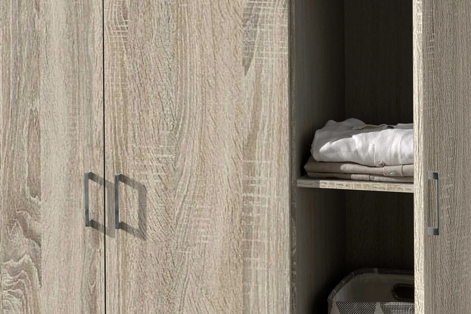 Kleiderschrank Ray 120cm mit 3 Türen - Sonoma Eiche