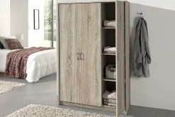 Kleiderschrank Ray 120cm mit 3 Türen - Sonoma Eiche
