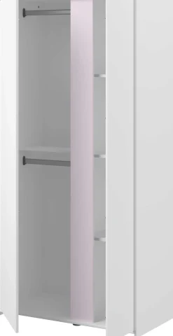 Kleiderschrank Rue mit 2 Türen - weiß/grau oder weiß/rosa