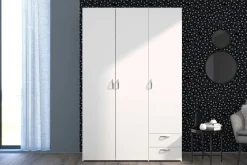 Kleiderschrank Salvador 3 Türen und 2 Schubladen - weiß