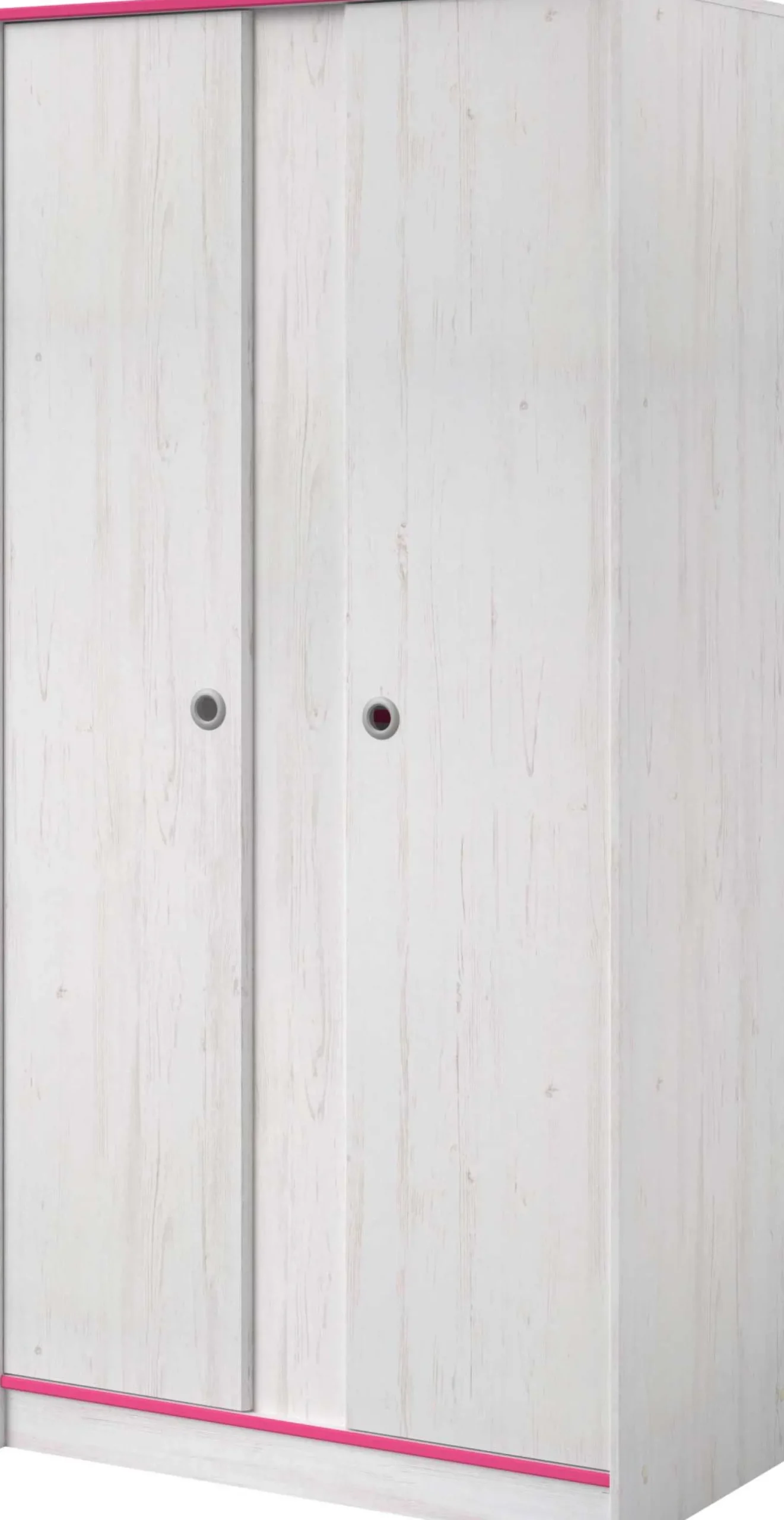 Kleiderschrank Smoozy 90cm 2 Türen - weiß/rosa oder weiß/blau