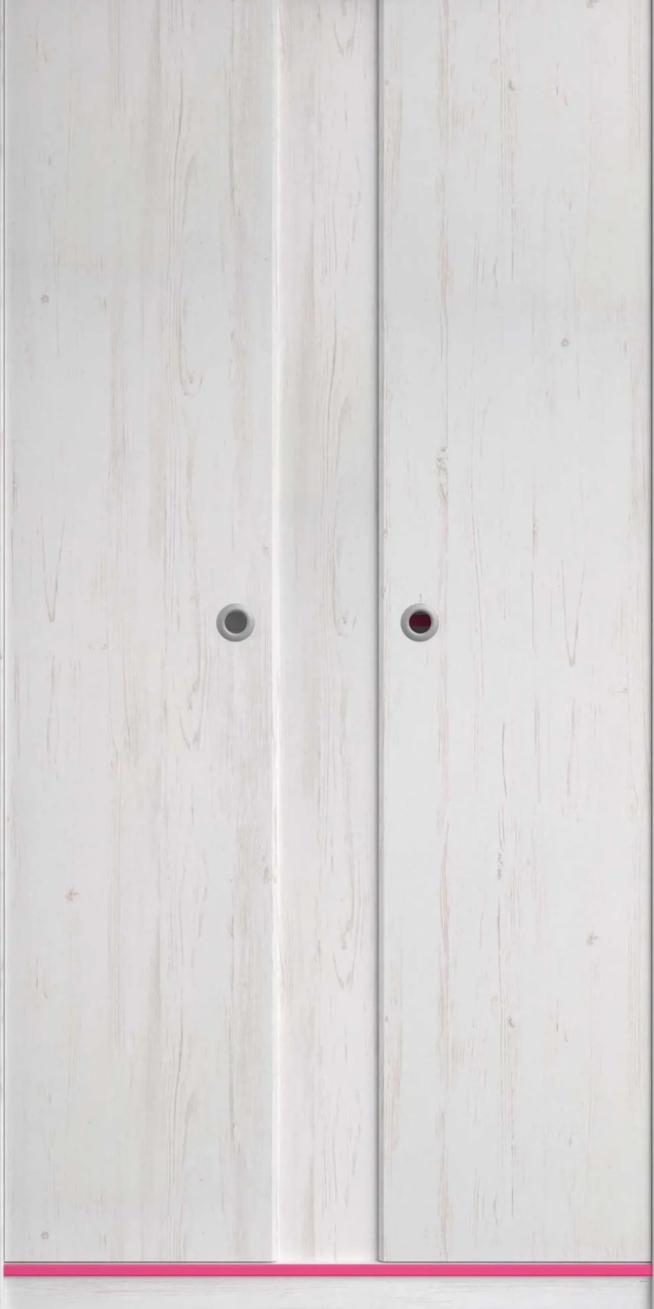 Kleiderschrank Smoozy 90cm 2 Türen - weiß/rosa oder weiß/blau