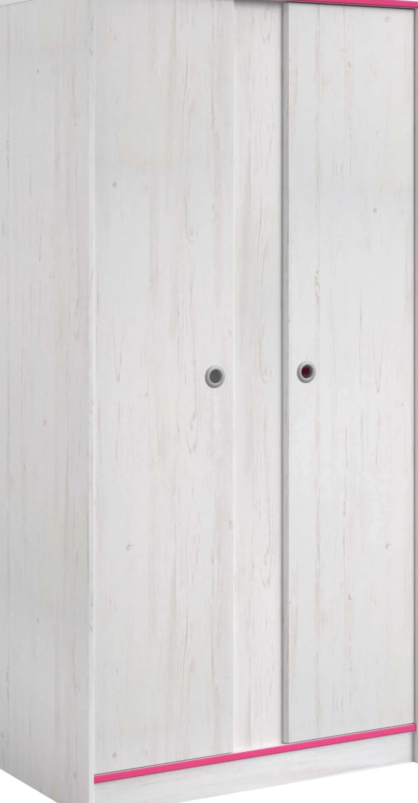 Kleiderschrank Smoozy 90cm 2 Türen - weiß/rosa oder weiß/blau