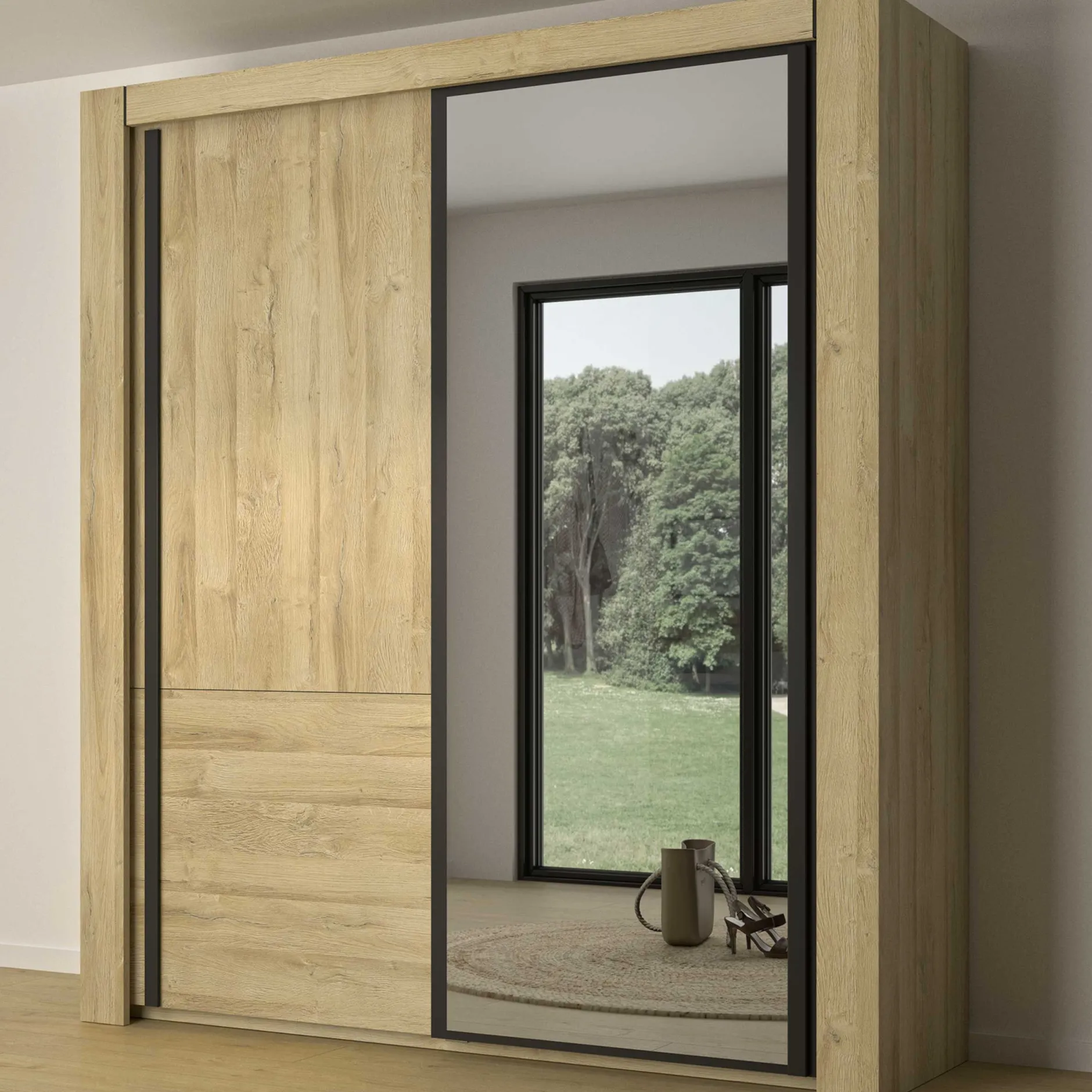 Kleiderschrank Sofia | 192 x 63 x 220 cm | Gold Oak Design