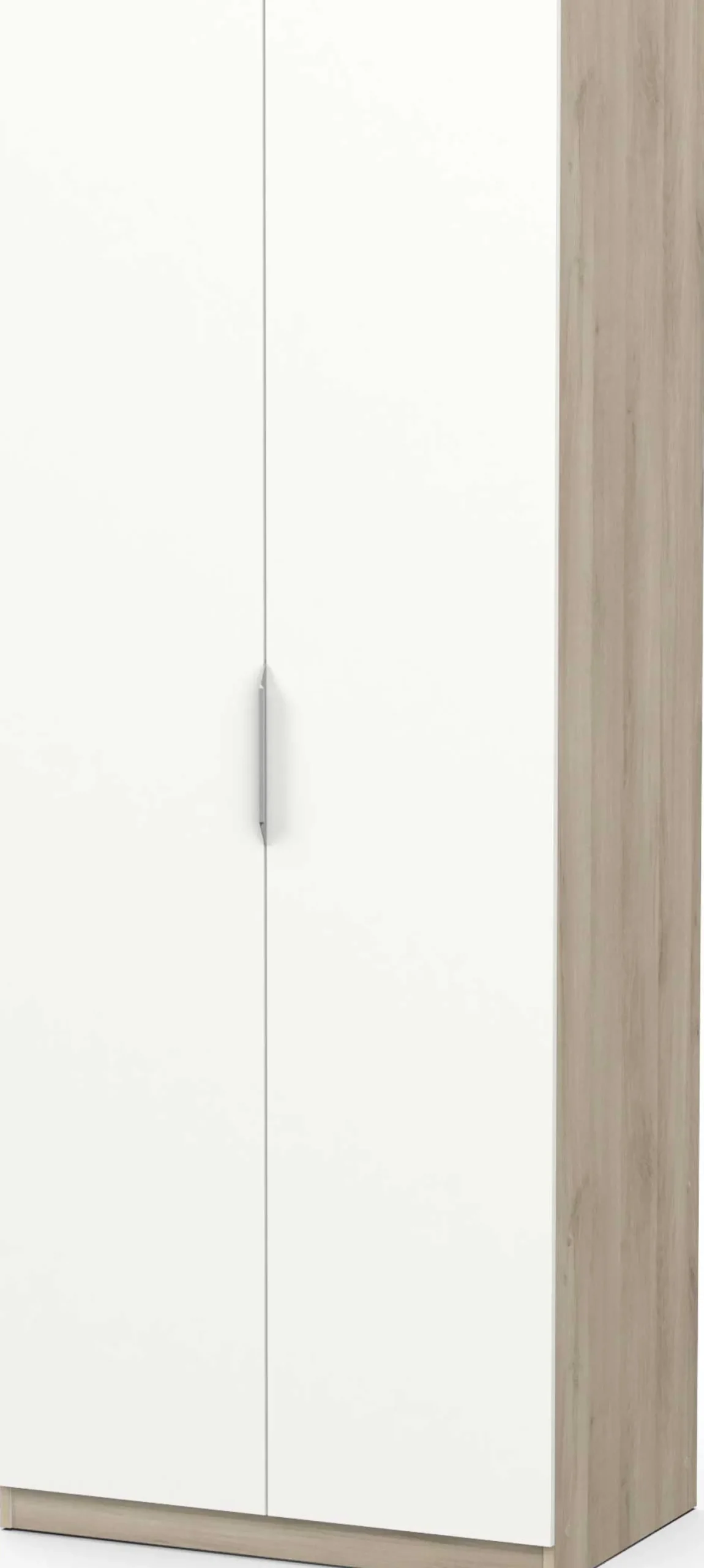 Kleiderschrank Spectre 80cm - matt weiß/Eiche