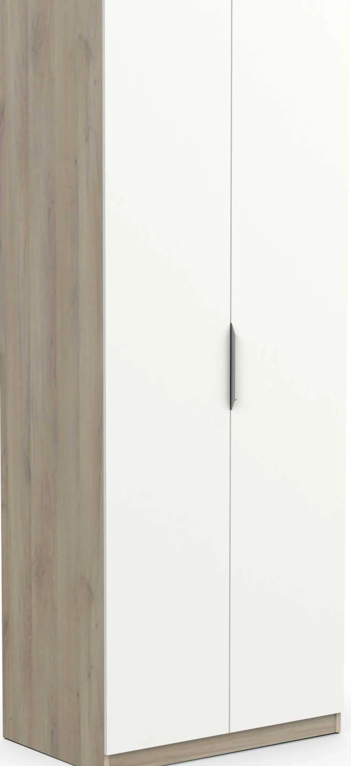 Kleiderschrank Spectre 80cm - matt weiß/Eiche