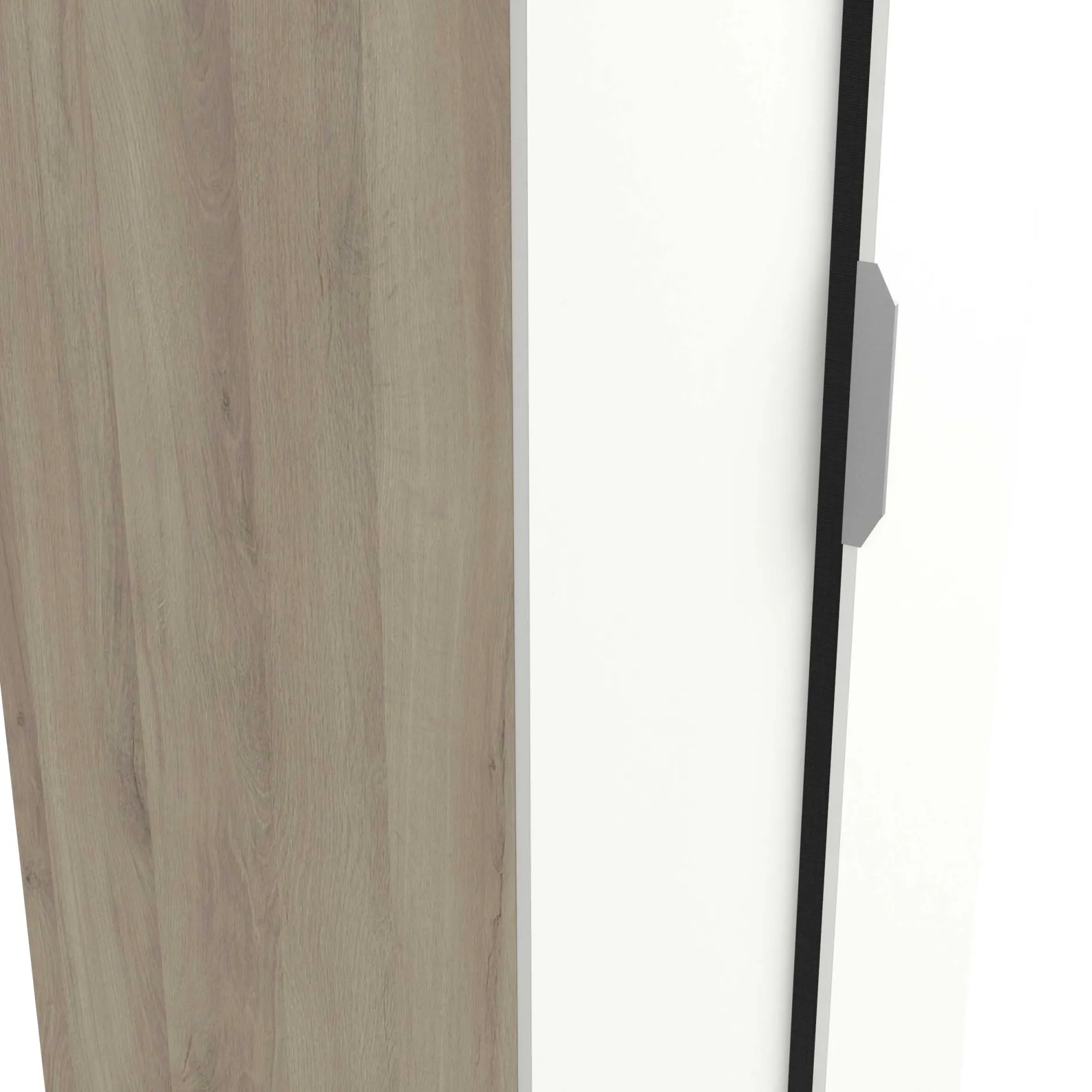 Kleiderschrank Spectre 80cm - matt weiß/Eiche