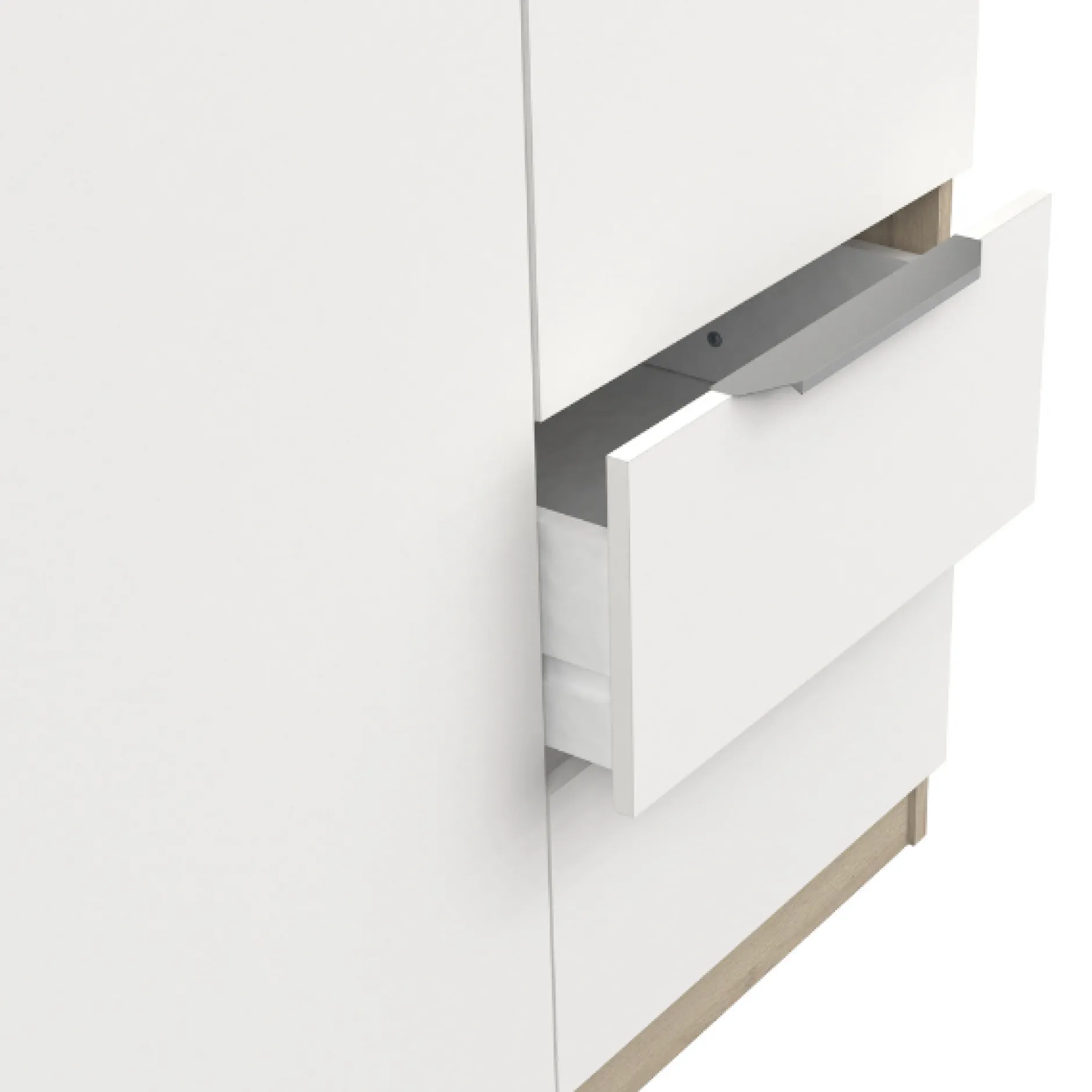 Kleiderschrank Spectre 120cm - matt weiß/Eiche