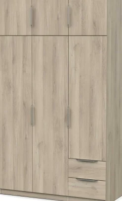 Kleiderschrank Spectre 120cm 6 Türen und 2 Schubladen - Eiche