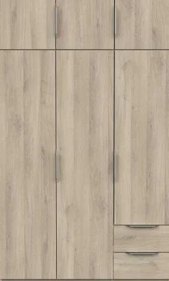 Kleiderschrank Spectre 120cm 6 Türen und 2 Schubladen - Eiche