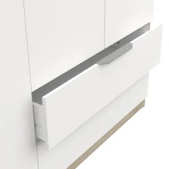 Kleiderschrank Spectre 157cm 4 Türen und 2 Schubladen - matt weiß/Eiche