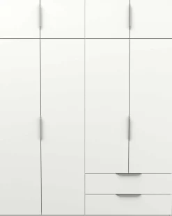 Kleiderschrank Spectre 157cm 8 Türen und 2 Schubladen - matt weiß