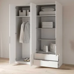 Kleiderschrank Spectre 157cm 4 Türen und 2 Schubladen - matt weiß
