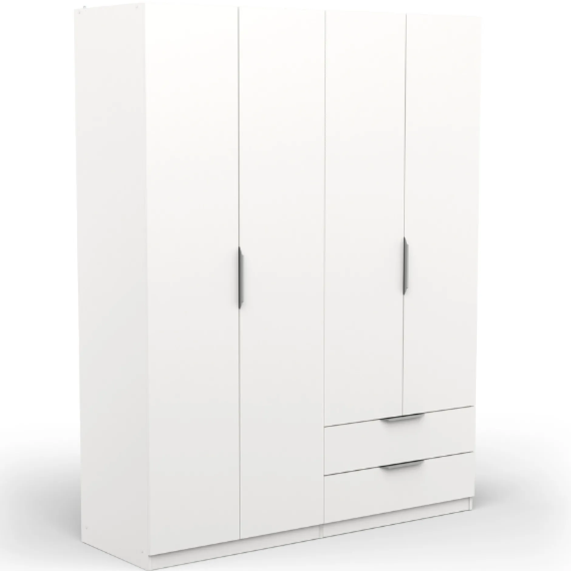 Kleiderschrank Spectre 157cm 4 Türen und 2 Schubladen - matt weiß