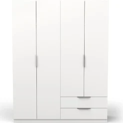 Kleiderschrank Spectre 157cm 4 Türen und 2 Schubladen - matt weiß