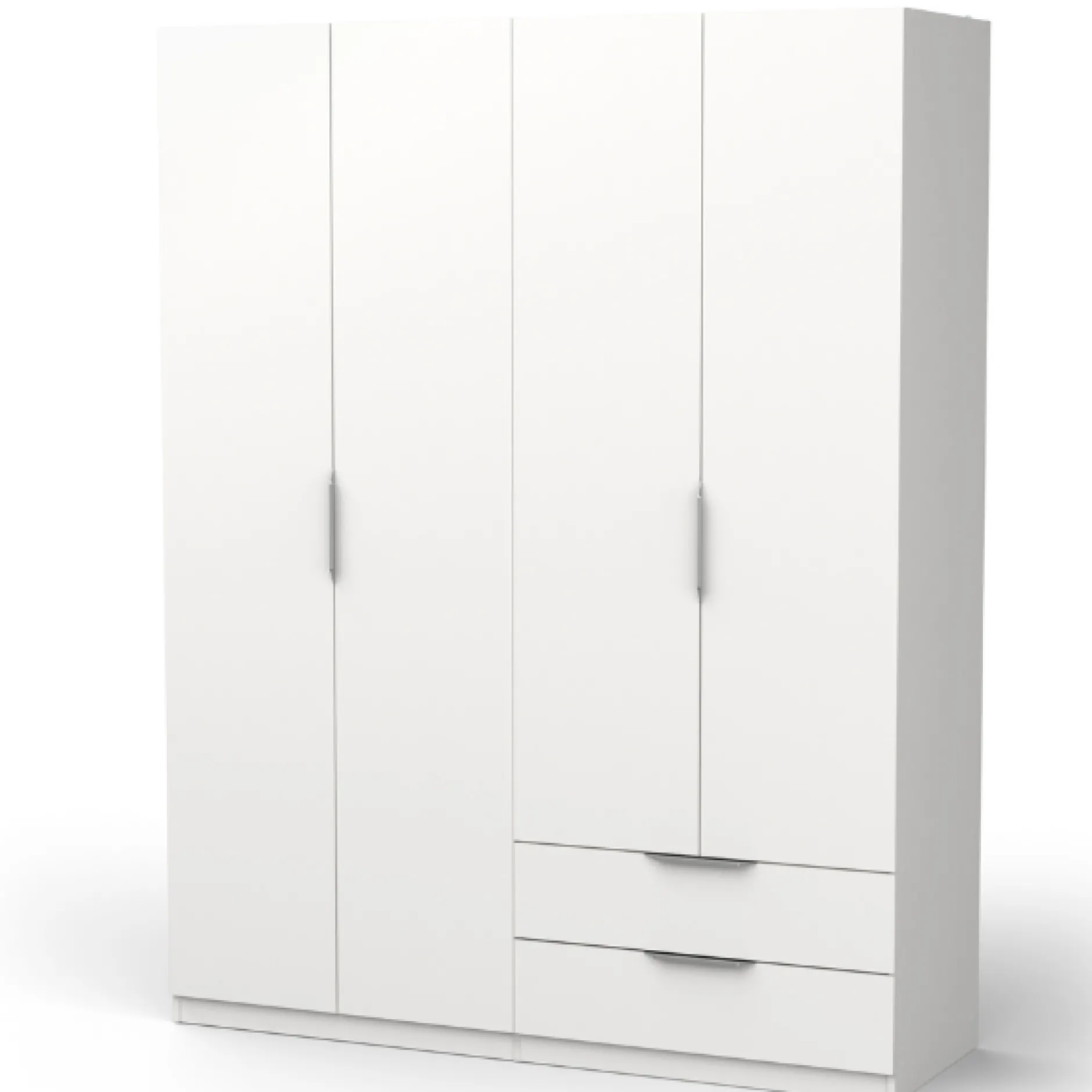 Kleiderschrank Spectre 157cm 4 Türen und 2 Schubladen - matt weiß