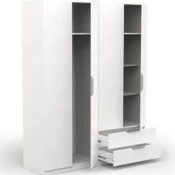 Kleiderschrank Spectre 157cm 4 Türen und 2 Schubladen - matt weiß
