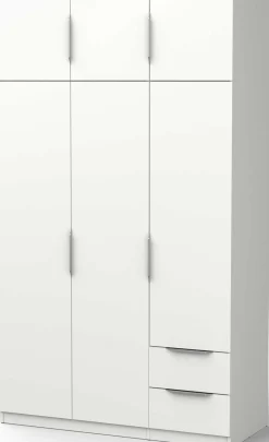 Kleiderschrank Spectre 120cm 6 Türen und 2 Schubladen - matt weiß