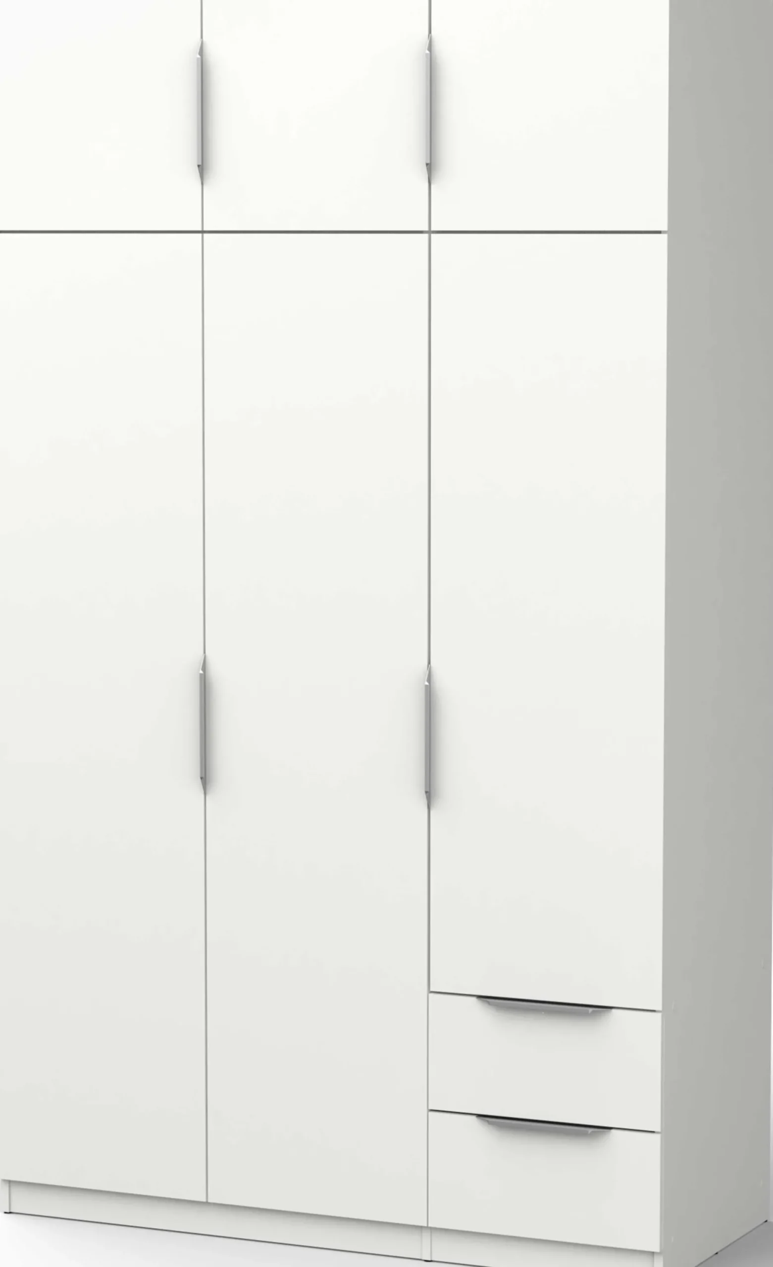 Kleiderschrank Spectre 120cm 6 Türen und 2 Schubladen - matt weiß
