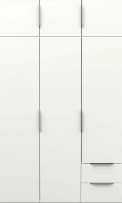 Kleiderschrank Spectre 120cm 6 Türen und 2 Schubladen - matt weiß