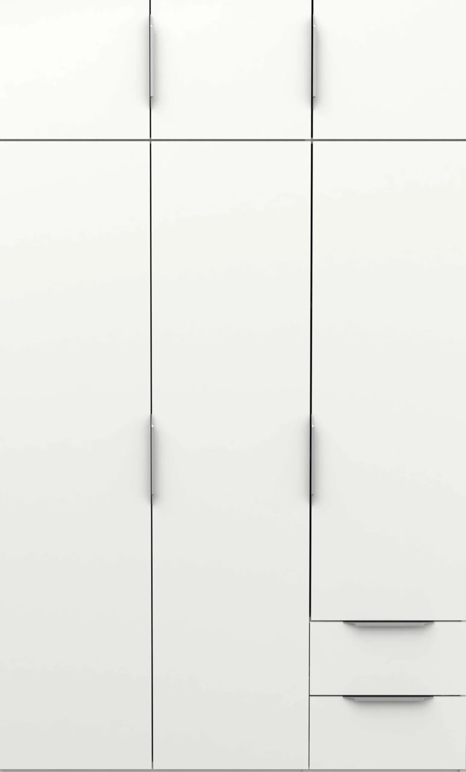 Kleiderschrank Spectre 120cm 6 Türen und 2 Schubladen - matt weiß