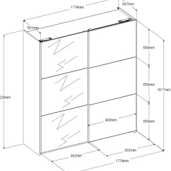 Kleiderschrank Swings - 178x59x203cm - mit Spiegel - 2 Türen - weiß