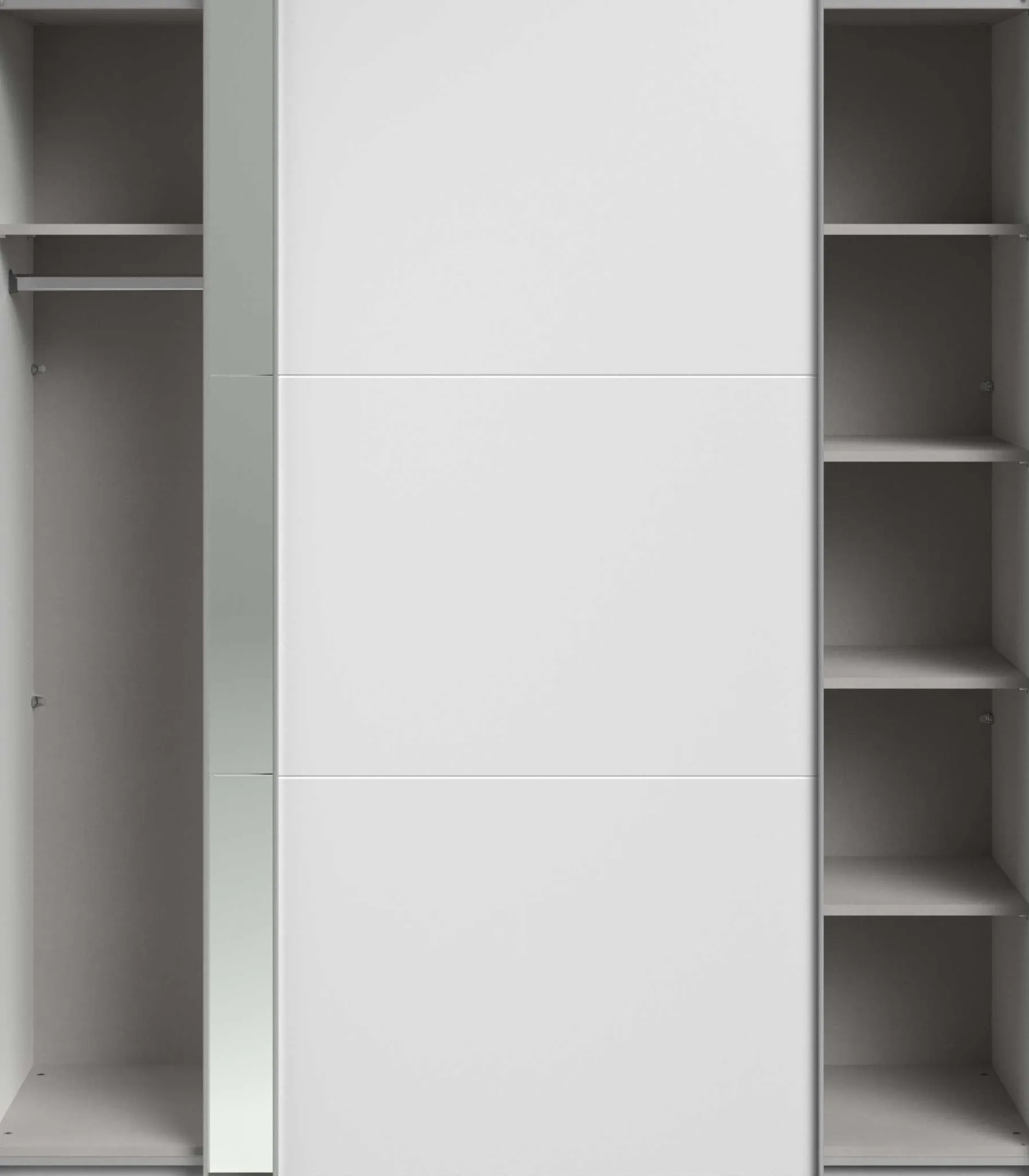 Kleiderschrank Swings - 178x59x203cm - mit Spiegel - 2 Türen - weiß