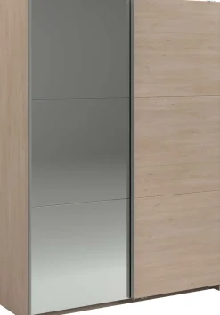 Kleiderschrank Swings - 148x59x203cm - mit Spiegel - 2 Türen - Eichendekor