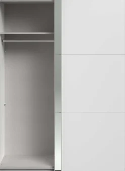 Kleiderschrank Swings - 148x59x203cm - mit Spiegel - 2 Türen - weiß