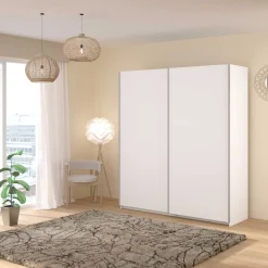 Kleiderschrank Swings - 178x59x203cm - 2 Türen - weiß