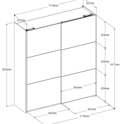 Kleiderschrank Swings - 178x59x203cm - 2 Türen - weiß