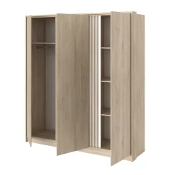 Kleiderschrank Tokio 185cm-Eiche Dekor/weiß