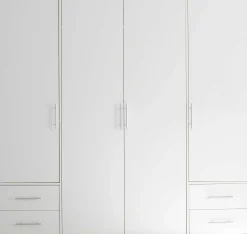 Kleiderschrank Valencia - 206x60x195cm - 4 Türen und 4 Schubladen - weiß