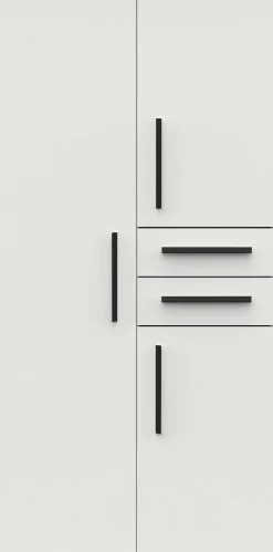 Kleiderschrank Versatil - 90x50x188cm - 3 Türen und 2 Schubladen - weiß
