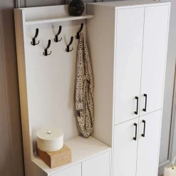 Kleiderschrank - 150x35x200cm - 8 Türen - weiß