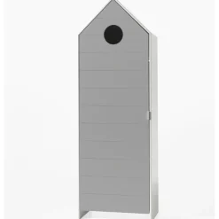 2 Kleiderschränke Bücherregal Casami - weiß/grau