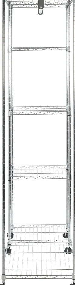 Kleiderwagen | 123 x 45 x 181 cm | Verchromter Stahl | Farbe Silber