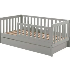 Kleinkindbett Petronille mit Bettkasten 70 x 140cm Kiefer - grau